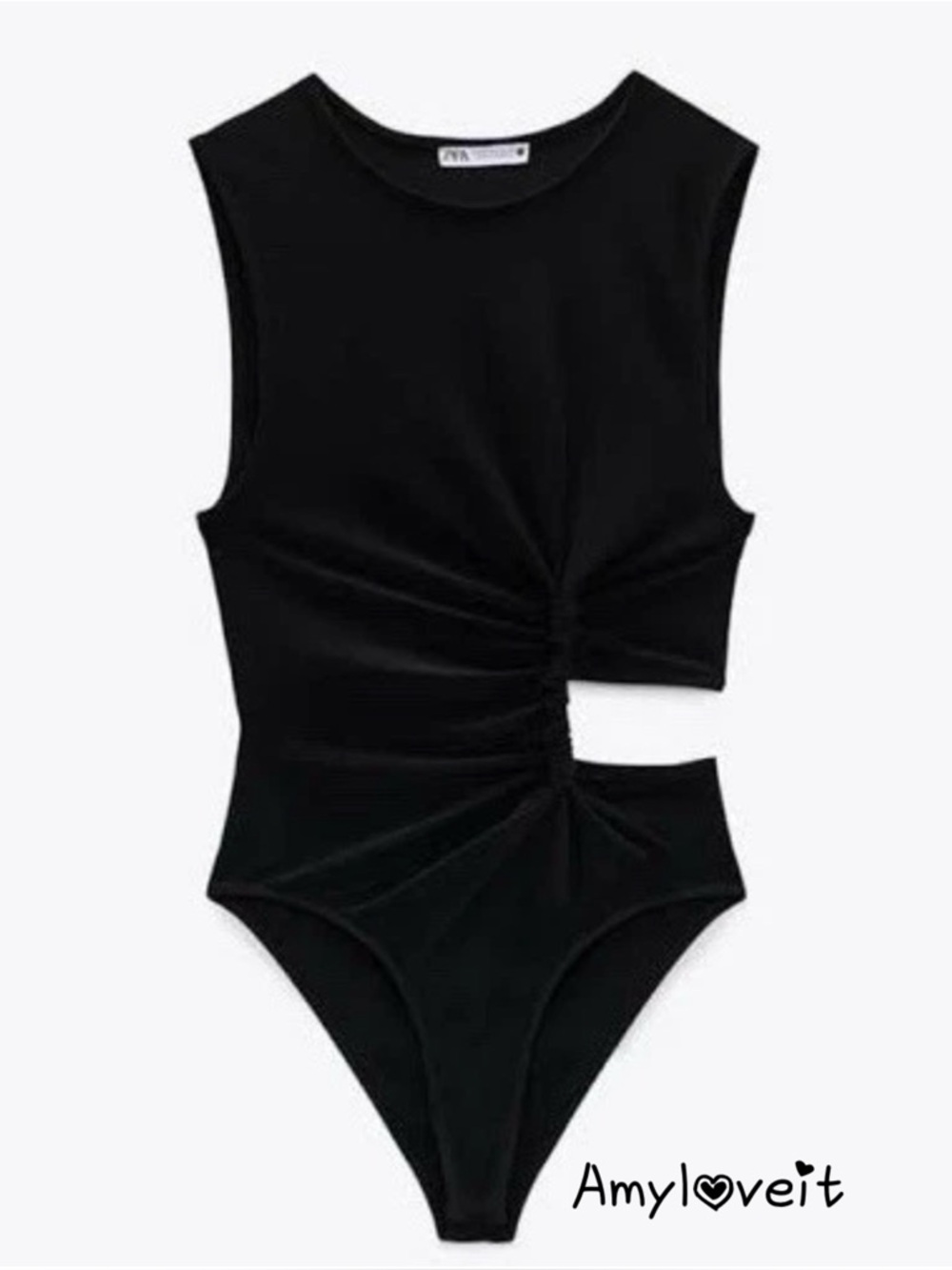 Zara Sleeveless Side Cut Out Bodysuit New #27